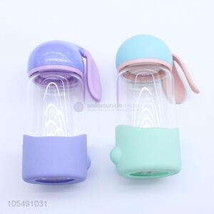 New design cute bunny hair glass water bottle