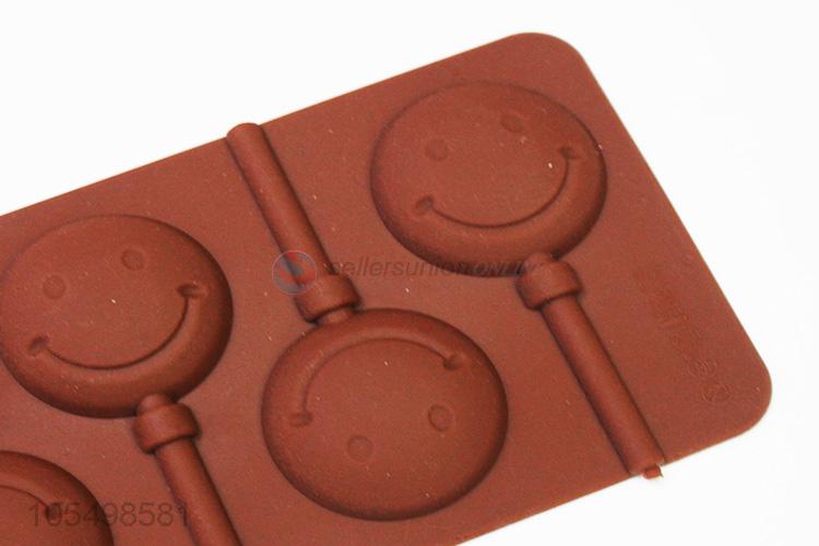 China Wholesale DIY Silicone Mold 6 Lattices Smile Face Chocolate Mold