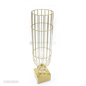 Good quality home decorative golden iron wire flower vase