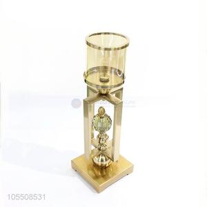 High-class modern indoor decor golden metal candle holder