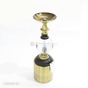 Manufacturer custom golden iron candlestick crystal candle holder