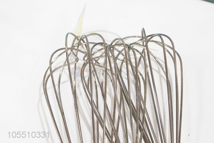 Top sale kitchen supplies stainless steel egg whisk with wooden handle