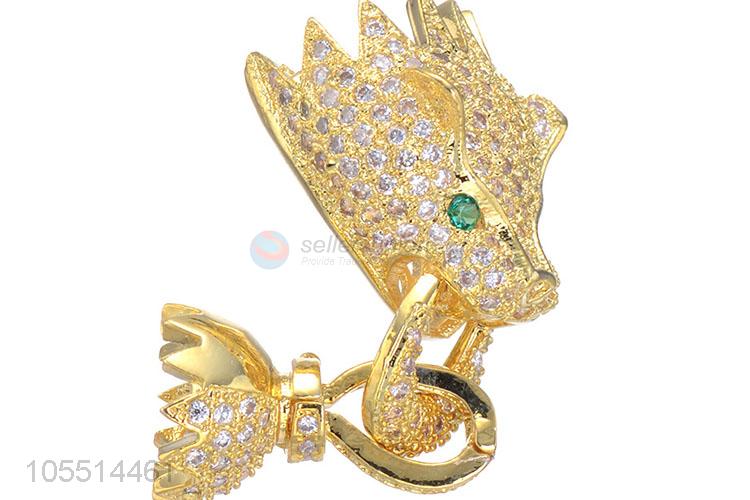 Unique Design Leopard Head Diamond Necklace Pendant Fashion Accessories