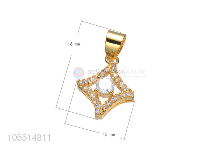 Fashion Inlay Zircon Necklace Pendant DIY Copper Jewelry Accessories