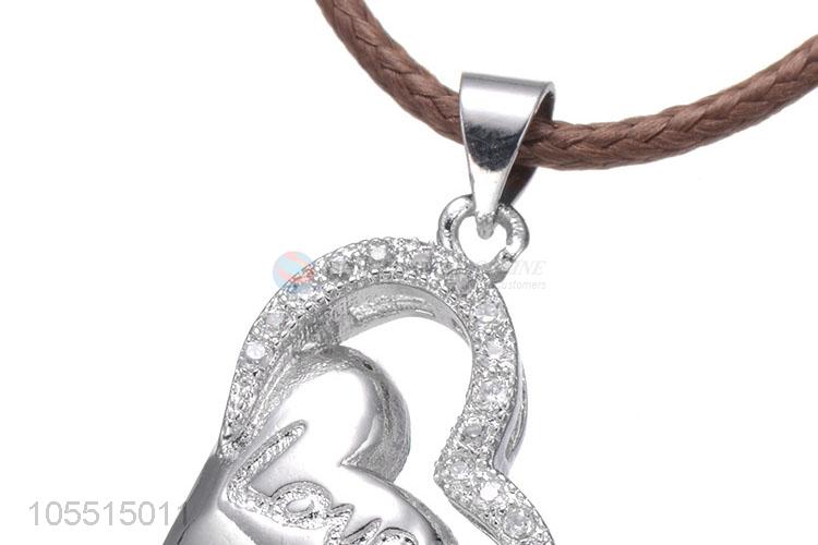 Lovely Heart Shape Inlay Zircon Jewelry Pendant Best Necklace Accessories