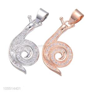 Cute Snail Shape Diamond Pendant Fashion DIY Necklace Pendant