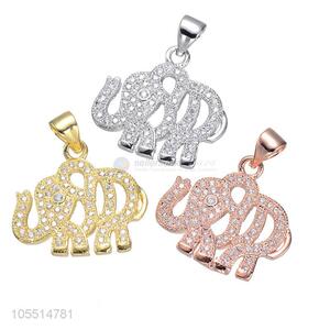 Cartoon Inlay Zircon Elephant Pendant DIY Jewelry Accessories