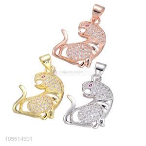 Cute Leopard Design Diamond Pendant Fashion DIY Jewelry Accessories