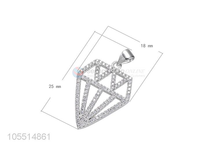 Best Diamond Shape Inlay Zircon Pendant DIY Diamond Necklace Accessories