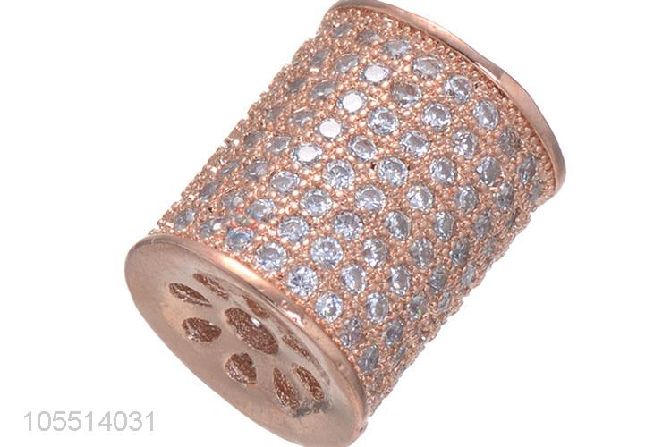 Wholesale Inlay Zircon Bracelet Charm Fashion Hole Spacer Bead