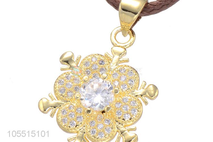 Custom Flower Shape Diamond Necklace Pendant DIY Jewelry Accessories