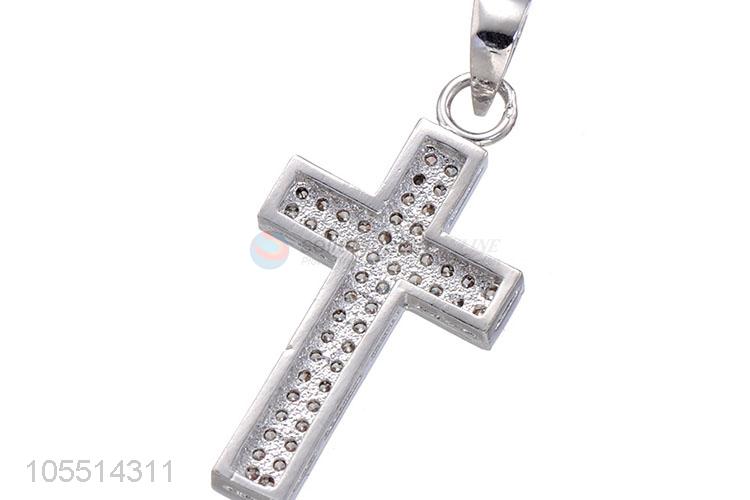 Wholesale Cross Shape Inlay Zircon Necklace Pendant Fashion Accessories