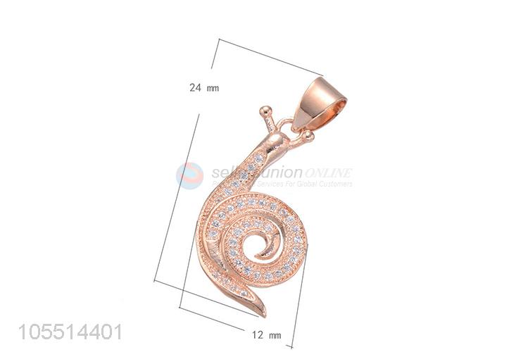 Cute Snail Shape Diamond Pendant Fashion DIY Necklace Pendant