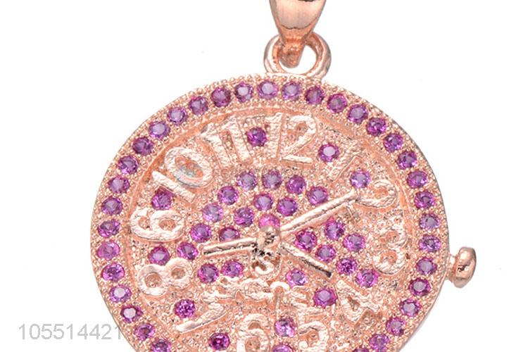 Wholesale Clock Shape Pendant Exquisite Necklace Accessories