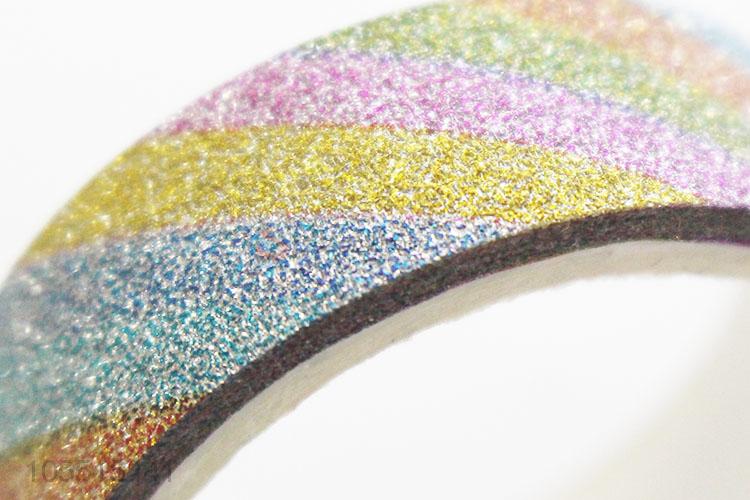 Factory wholesale decorative rainbow color glitter adhesive tape