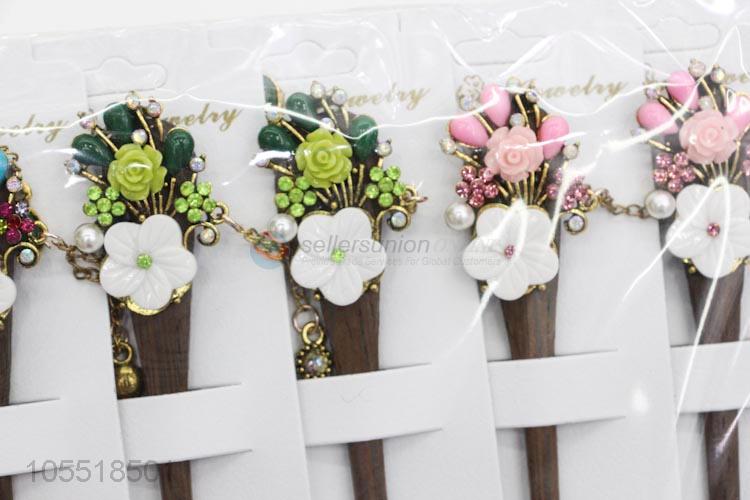 Delicate Design Ancient Costume Hanfu Wooden Hairpin