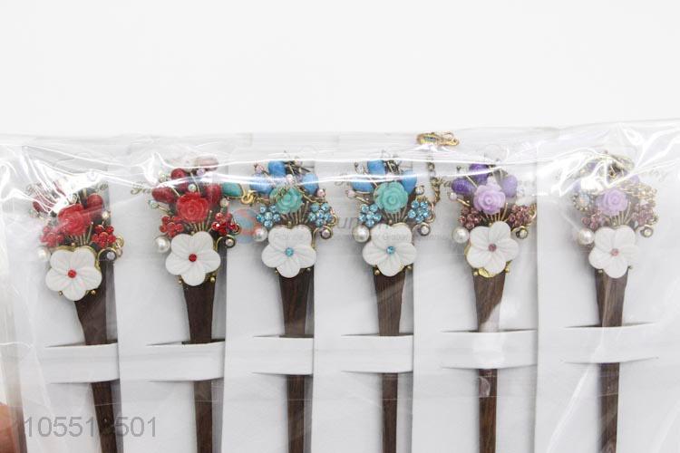 Delicate Design Ancient Costume Hanfu Wooden Hairpin