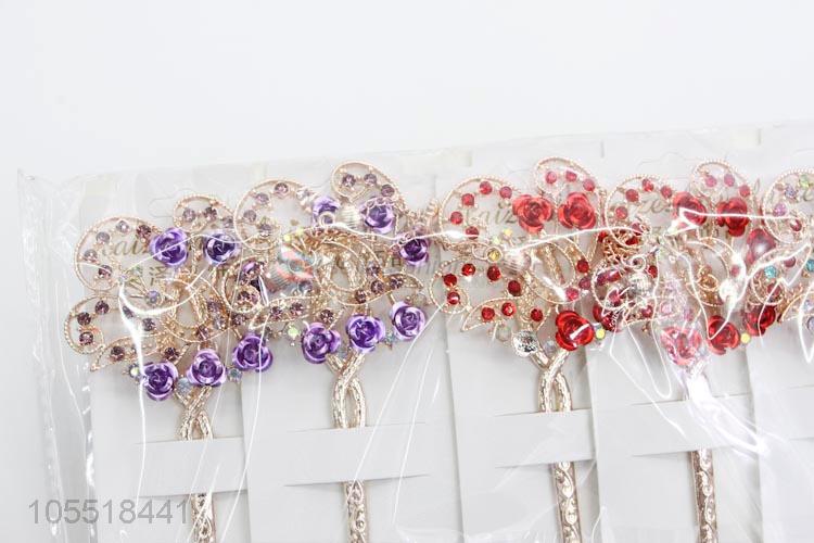 Wholesale Price Colorful Rhinestone Chignon Hairpin for Women