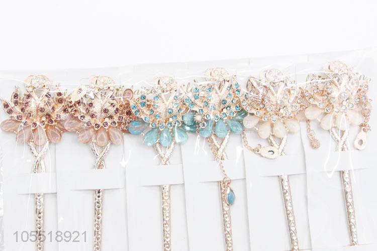 New Useful Fashion Women Hair Stick Bobby Pin Flower Hairpin