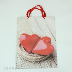 Custom Heart Pattern Gift Bag Paper Hand Bag