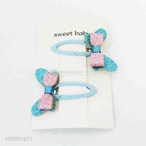 Fashion Design 2 Pieces Glittering Bowknot Hairpin