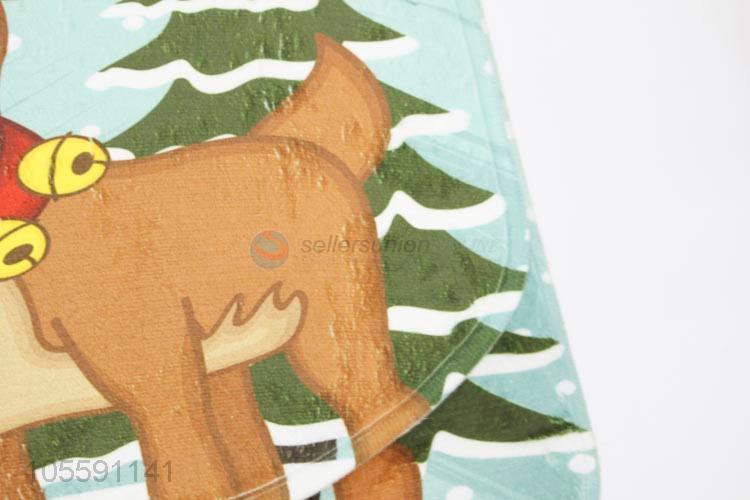 High Quality Cute Elk and Snowman Pattern 3pcs Bathroom Mat Set