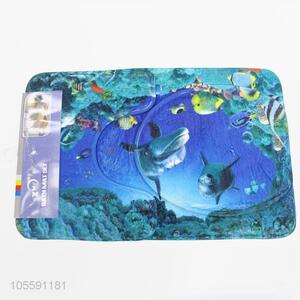 Superior Quality Dolphin Pattern 3pcs Bathroom Bath Mat Set Toilet Rugs