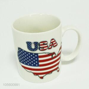 Fashion American map shape flag pattern ceramic cup