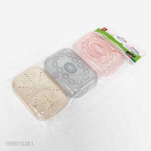 Hot selling fashion 3pcs plastic soap box soap holder