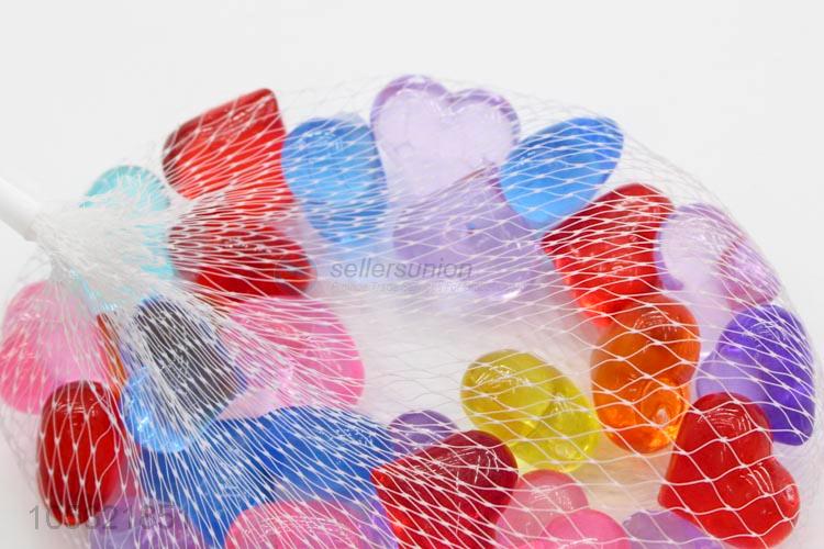 Cheap and High Quality Colorful Love Shape Acrylic Stone Craft Supplies