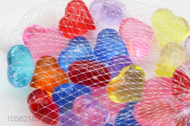 Cheap and High Quality Colorful Love Shape Acrylic Stone Craft Supplies