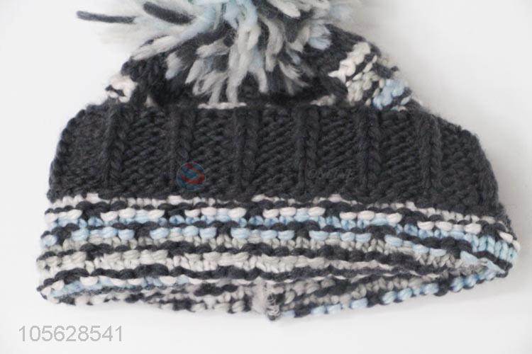 Latest Knitted Winter Hat Ladies Pompon Beanies Cap