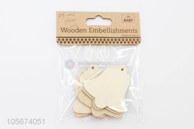 Hot Selling Bell Shape Wooden Decorative Sheet Festival Ornament