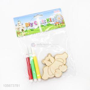 Lovely Design Bear Pattern Wooden DIY Coloring Craft Kit