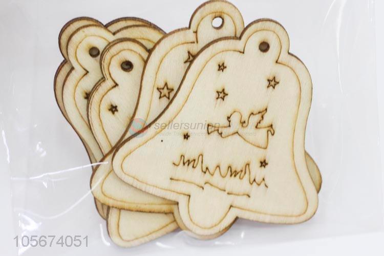 Hot Selling Bell Shape Wooden Decorative Sheet Festival Ornament