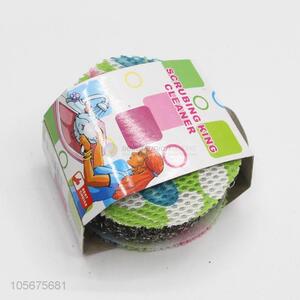 Top quality kitchen supplies steel wire ball with printed cleaning cloth