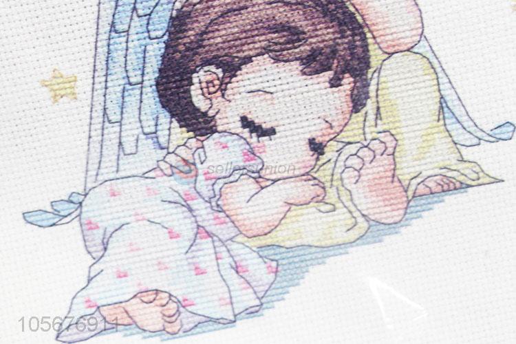 Cute Angel Pattern Colorful Cross-Stitched Embroidery