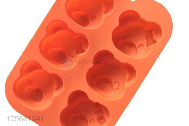 Cartoon Bear Face Shape Silicon Cake Mould Best Bakeware