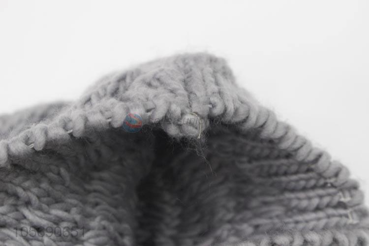 Eco-friendly Gray Winter Warm Knitting Hat for Children