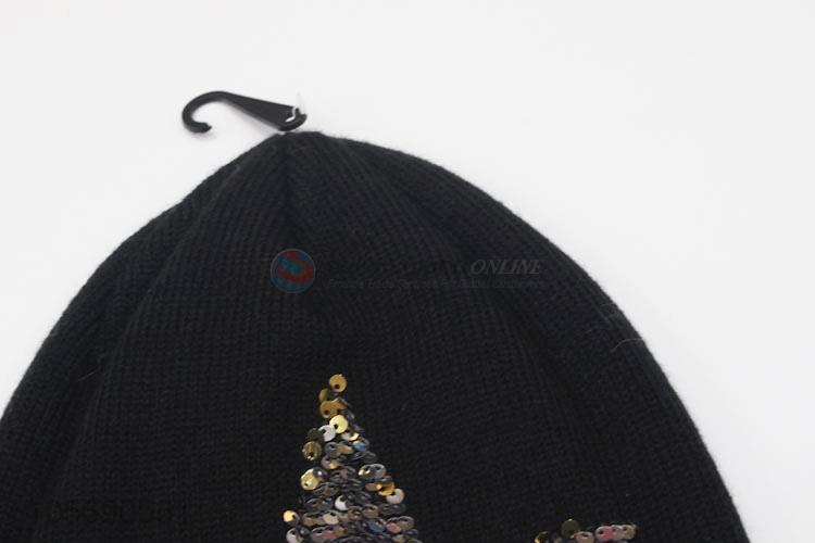 New Useful Black Winter Warm Knitting Hat with Stare