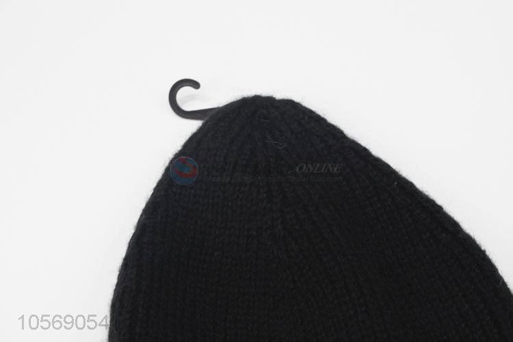 Newest Black Winter Warm Knitting Hat with Stare
