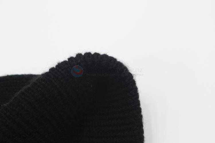 Newest Black Winter Warm Knitting Hat with Stare