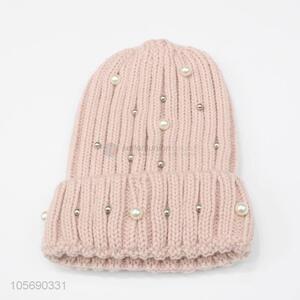 Factory Export Girl Pink Warm Hat with Pear