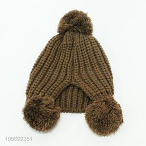 Creative Design Winter Women Knitted Cap With Pompon Ball