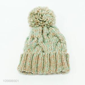 High Quality Winter Knitted Cap With Pompon Ball