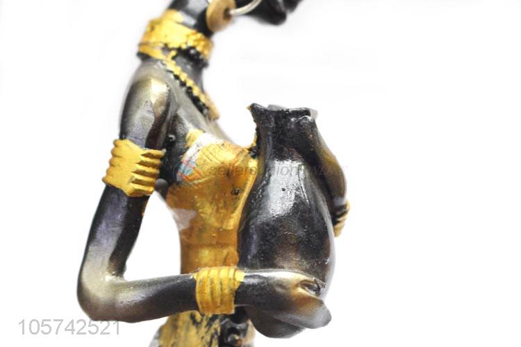 Excellent Quality Beautiful African Woman Sculpture Resin Indoor Decorative Statue