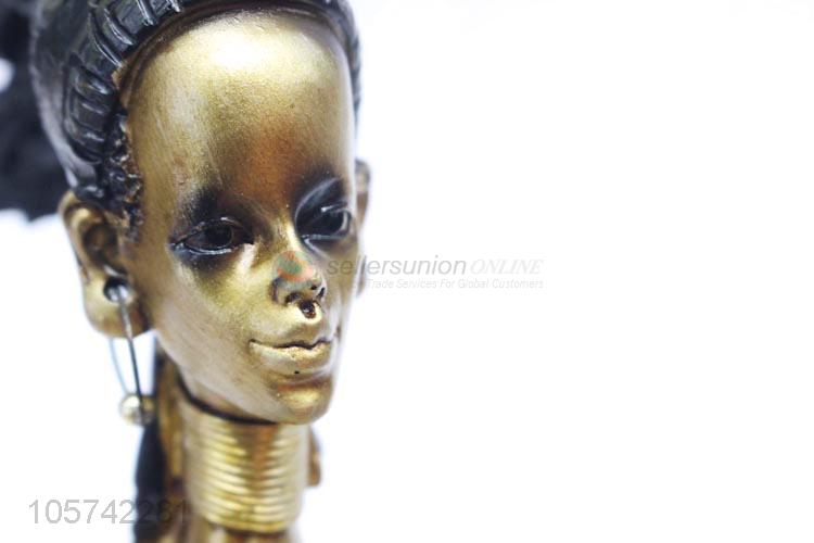 Cheap Price Home Decoration Beauty African Lady Statue with Kids