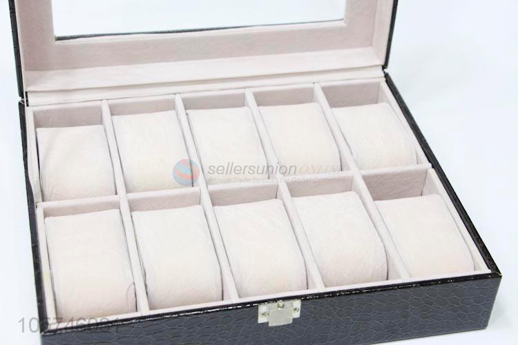 Factory customized rectangle multi-grid pu ornaments storage box