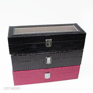 Recent design rectangle multi-grid pu ornaments storage box