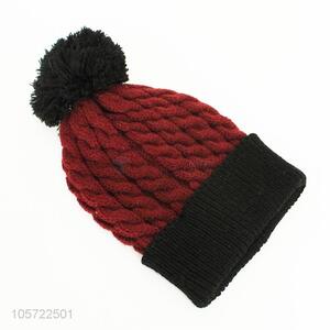 Wholesale winter acrylic knitted beanie women hat